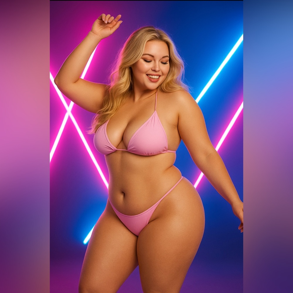 Exotic Dancewear- light Pink Microkini Set
